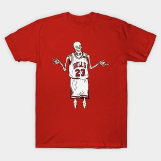 Skeleton Michael Jordan Shrug T-Shirt